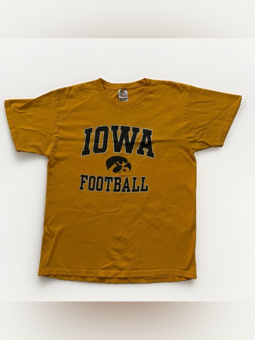 Iowa Hawkeyes Football Graphic T-Shirt Tailgating Herky Hawks NCAA Big 10 Gold L